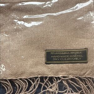 Tan Pashmina/Silk Scarf